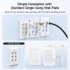 imageUL Listed Cable Matters 10Pack Low Profile 2Port Keystone Jack Wall Plate RJ45 Wall Plate for Keystone Jacks in White6Port