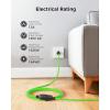 imageUL Listed Cable Matters 2Pack 16 AWG Heavy Duty 13A Power Extension Cord  10ft 3 Prong Power Cord Extension NEMA 515P to NEMA 515R BlackGreen