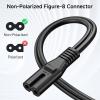 imageUL Listed Cable Matters 2Pack 2 Prong TV Power Cord  6ft AC Power Cord Non Polarized NEMA 115P to IEC C7 Compatible with Samsung LG Sony Insignia TCL Sharp Toshiba Hisense TV PS4 PS510 Feet