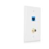 imageUL Listed Cable Matters 2Pack 2Port Ethernet Coax Wall Plate Coax and Ethernet Wall Plate RJ45 and Coaxial WallPlate White