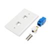 imageUL Listed Cable Matters 2Pack 2Port Ethernet Coax Wall Plate Coax and Ethernet Wall Plate RJ45 and Coaxial WallPlate White