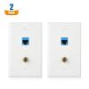 imageUL Listed Cable Matters 2Pack 2Port Ethernet Coax Wall Plate Coax and Ethernet Wall Plate RJ45 and Coaxial WallPlate White