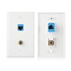 imageUL Listed Cable Matters 2Pack 2Port Ethernet Coax Wall Plate Coax and Ethernet Wall Plate RJ45 and Coaxial WallPlate White