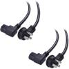 imageCable Matters 2Pack 16 AWG Low Profile Right Angle Power Cord 90 Degree Power Cord 6 Feet NEMA 515P to Angled IEC C136 ft