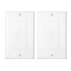 imageCable Matters 2Pack 1Gang Wall Cable Pass Through Cable Wall Plate with Flexible Rubber Grommet Cord HidingManagement Solution for Home and Office White