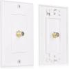 imageCable Matters 2Pack 1Port TV Cable Wall Plate Coax Wall Plate in White1Port