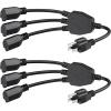 imageCable Matters 2Pack 2 Outlet Power Splitter Cord  12ft NEMA 515P to NEMA 515R Y Power Cord Splitter 16 AWG Outlet Saver 12 Feet3Outlet