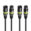 imageCable Matters 2Pack 22AWG Stage Light DMX Cable 10ft  3m with 3Pin XLR Connector 3 Pin XLR Male to Female DMX Lighting Cable3 Feet