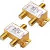 imageCable Matters 2Pack 24 Ghz 4 Way Coaxial Cable Splitter for STB TV Antenna and MoCA Network  All Port Power Passing  Gold Plated and Corrosion Resistant2Way