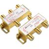 imageCable Matters 2Pack 24 Ghz 4 Way Coaxial Cable Splitter for STB TV Antenna and MoCA Network  All Port Power Passing  Gold Plated and Corrosion Resistant3Way