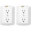 imageCable Matters 2Pack 3 Sided 6 Outlet Splitter Grounded Outlet Extender Wall Tap