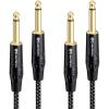 imageCable Matters 2Pack Braided 14 Inch TS to TS Electric Guitar Cable  6ft Guitar CordGuitarAmp CordInstrument Cable for ElectricGuitar Mandolin Bass AMP Keyboard Mixer Equalizer3 ft