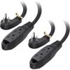 imageCable Matters 2Pack Flat Plug 3 Outlet Extension Cord  6ft NEMA 515P to 3X NEMA 515R 13A125V1625W Grounded 3 Outlet Power Cord with Space Saver and Hanging Loop10 Feet