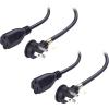 imageCable Matters 2Pack Low Profile Flat Plug Extension Cord Power Extension Cable 10 Feet NEMA 515P to NEMA 515R15 Feet
