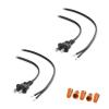 imageCable Matters 2Pack Polarized 18AWG 2 Prong Replacement Cord Lamp Wire 8 ft  10A NEMA 115P to 2 Wire for Lamp Cord Replacement with Plug8 Feet