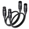 imageCable Matters 2Pack Premium XLR to XLR Cables  6ft Male to Female Microphone Cable OxygenFree Copper OFC Mic Cord Black1 Foot