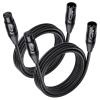 imageCable Matters 2Pack Premium XLR to XLR Cables  6ft Male to Female Microphone Cable OxygenFree Copper OFC Mic Cord Black10 Feet