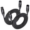 imageCable Matters 2Pack Premium XLR to XLR Cables  6ft Male to Female Microphone Cable OxygenFree Copper OFC Mic Cord Black15 Feet