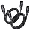 imageCable Matters 2Pack Premium XLR to XLR Cables  6ft Male to Female Microphone Cable OxygenFree Copper OFC Mic Cord Black6 Feet