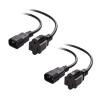 imageCable Matters 2Pack Short Computer Equipment to PDU Power Cord 1 ft Power Cable IEC C14 to NEMA 515R1 Foot