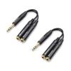 imageCable Matters 2Pack TRS Male to 2X TRS Female 14 Splitter Cable 14 Inch Headphone Splitter Cable in Black  02m  6 Inches