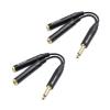 imageCable Matters 2Pack TS Male to 2X TS Female 14 Splitter Cable 635mm Splitter Cable in Black  02m  6 Inches