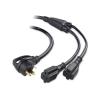 imageCable Matters 3 Prong 30 Amp Male to 20 Amp Female Adapter for Generator  25ft NEMA TT30P to 2X 520R 30AMP to 110 Adapter Splitter