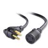 imageCable Matters 4 Prong 30 AMP to 50 AMP RV Adapter  15ft NEMA 1450P to L1430R 50A to 30A Generator Adapter RV Cord Black
