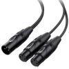 imageCable Matters Balanced XLR Splitter Cable  15ft  05m Male to 2 Female XLR Y Cable Microphone Splitter 1 Male to 2 Female