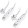 imageCable Matters ETL Listed 2Pack 3 Outlet 3 Prong Extension Cord 8 ft with SJT Jacket and SpaceSaving Outlet Plug Black Extension Cord with 3 Prong Grounded 3 Outlet Cord 3 Prong Cord 8 FeetWhite