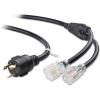 imageCable Matters LEDLit 3 Prong 30 Amp to 15 Amp Adapter for Generator 30 AMP to 110 Adapter Splitter 3 Feet  NEMA L530P to 2X 520R