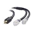 imageCable Matters LEDLit 4 Prong 30 Amp to 15 Amp Adapter for Generator  30 Inches NEMA L1430P to 2X 520R 30 AMP to 110 Adapter Splitter