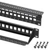 imageCable Matters Rackmount or Wall Mount 1U 24 Port Keystone Patch Panel with Cable Management and Support Bar 19inch Blank Patch Panel for Keystone Jacks1U
