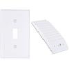 imageCable Matters UL Listed 10Pack SingleGang Toggle Switch Wall Plate Wall Switch Cover in White Colormatched Screws Included