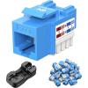 imageCable Matters UL Listed 25Pack 10Gbps Cat6 Keystone Jacks RJ45 Keystone Jack Ethernet Keystone Jack in White with Keystone PunchDown Stand for Patch Panel and Wall PlateBlue