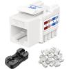 imageCable Matters UL Listed 25Pack 10Gbps Cat6 Keystone Jacks RJ45 Keystone Jack Ethernet Keystone Jack in White with Keystone PunchDown Stand for Patch Panel and Wall PlateWhite