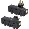 imageCable Matters UL Listed 2Pack 3Outlet Grounded 180 Degree Swivel Wall Tap 3 Plug Wall Adapter MultiPlug Outlets WhiteBlack