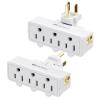 imageCable Matters UL Listed 2Pack 3Outlet Grounded 180 Degree Swivel Wall Tap 3 Plug Wall Adapter MultiPlug Outlets WhiteWhite
