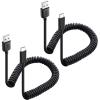imageCable Matters USB to USB C Coiled Cable with 3A15W Fast Charging 14ft Support Apple CarPlay Android Auto Coiled USBA to USBC Cable for iPhone 1615 Pro Max Plus Galaxy S23 iPad2Pack