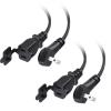 imageETL Listed Cable Matters 2Pack 13A 2 Prong Extension Cord 6ft in Black with Flat LowProfile Plug 16 AWG 1625W Extension Cord 2 Prong with Tamper Guard Ideal for Indoor UseBlack