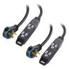 imageETL Listed Cable Matters 2Pack 3Outlet Power Strip Extension Cord with 3 Prong Outlets and 360Degree Rotating Plug in Black  6ftBlack