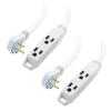 imageETL Listed Cable Matters 2Pack 3Outlet Power Strip Extension Cord with 3 Prong Outlets and 360Degree Rotating Plug in Black  6ftWhite