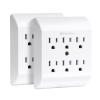 imageETL Listed Cable Matters 2Pack 6 Outlet Extender Wall Tap 15A1875W Multi Plug Wall Outlet  6 Way Plug Power Adapter