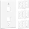 imageUL Listed Cable Matters 10Pack Low Profile 2Port Keystone Jack Wall Plate RJ45 Wall Plate for Keystone Jacks in White2Port