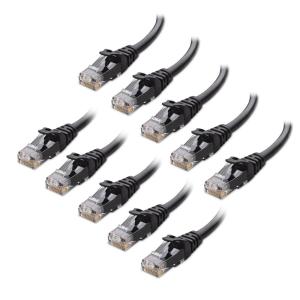 imageCable Matters 10Gbps 10Pack Snagless Cat 6 Ethernet Cable  10ft Cat 6 Cable Cat6 Cord Ethernet Cord BlackBlack