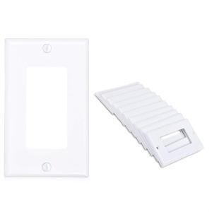 imageCable Matters 10Pack Single Gang Wall Plate Cover for Decorator Device in White