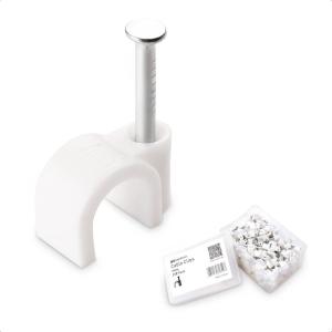 imageCable Matters 200Pack Nailin Cable Clips Cord Organizer 7mm  027 inches Coaxial Cable Clips Ethernet Cable Wall Clip Wire Wall Clips White