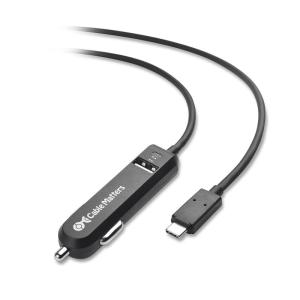 imageCable Matters 25W 5A Dual USB Car Charger with USB C Cord and USB A Port