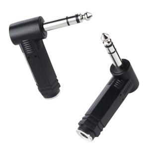 imageCable Matters 2Pack 14 Right Angle TRS Adapter  635mm Right Angle Adapter 14 TRS Audio Connector for Professional Audio Equipment