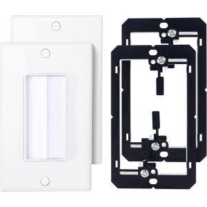 imageCable Matters 2Pack 1Gang Wall Cable Pass Through Brush Wall Plate with Bracket InWall Cable Management Solution for Home and Office White